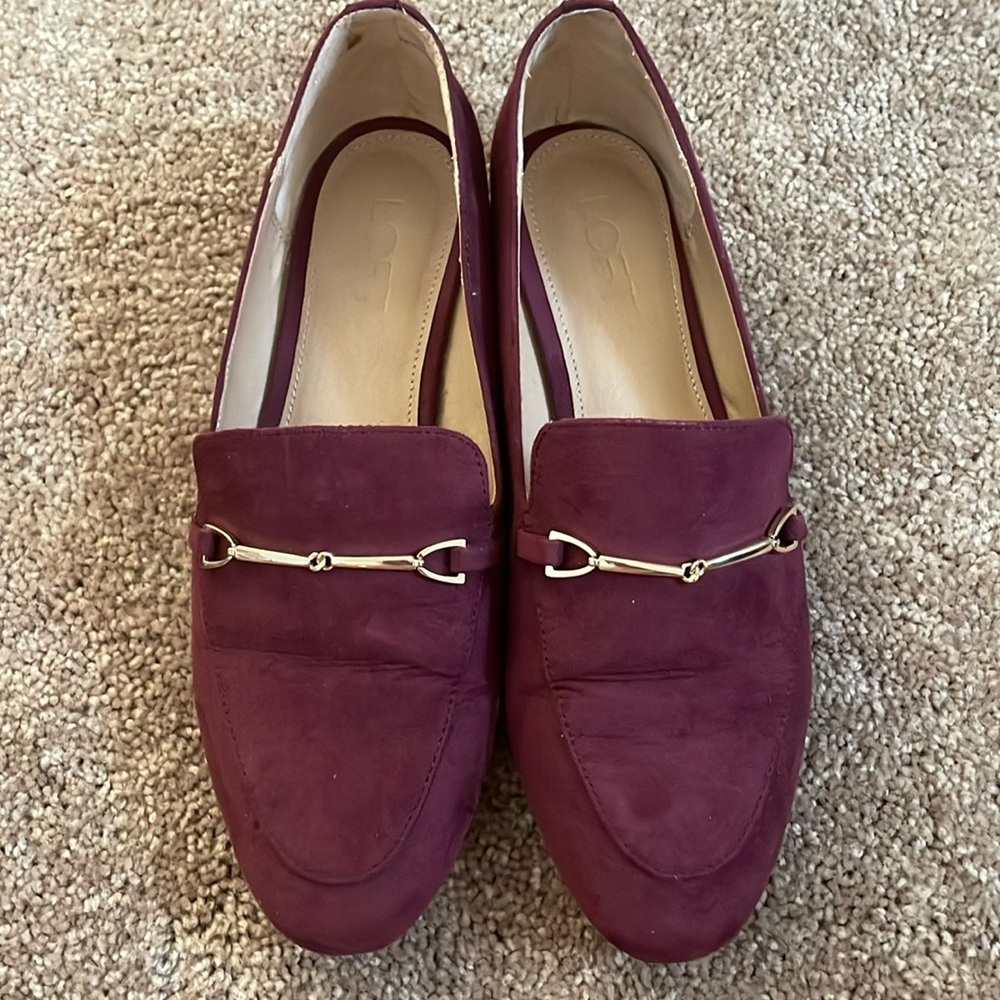 Loft Maroon Suede Loafer size 8.5